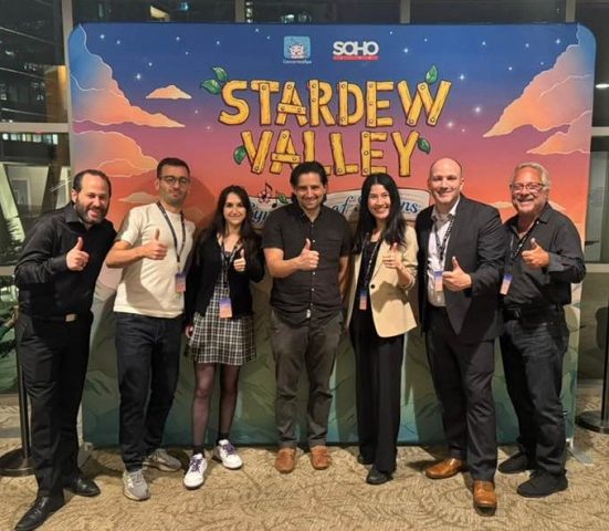 Stardew Valley, L-R Conductor, Jeff Smith, CEO SOHO-Live Gaetano Fazio, Jahslyn Takano, SOHO, Eric Barone (Creator) Erika Ito, SOHO, Eric's manager, and me!